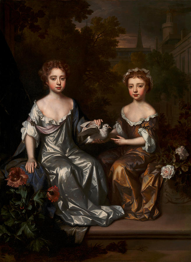 Rose Painting - Portrait of Henrietta and Mary Hyd by Willem Wissing