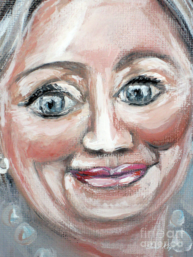 Politician Painting -  Portrait of Hillary Clinton. Painting 2016 by Oksana Semenchenko