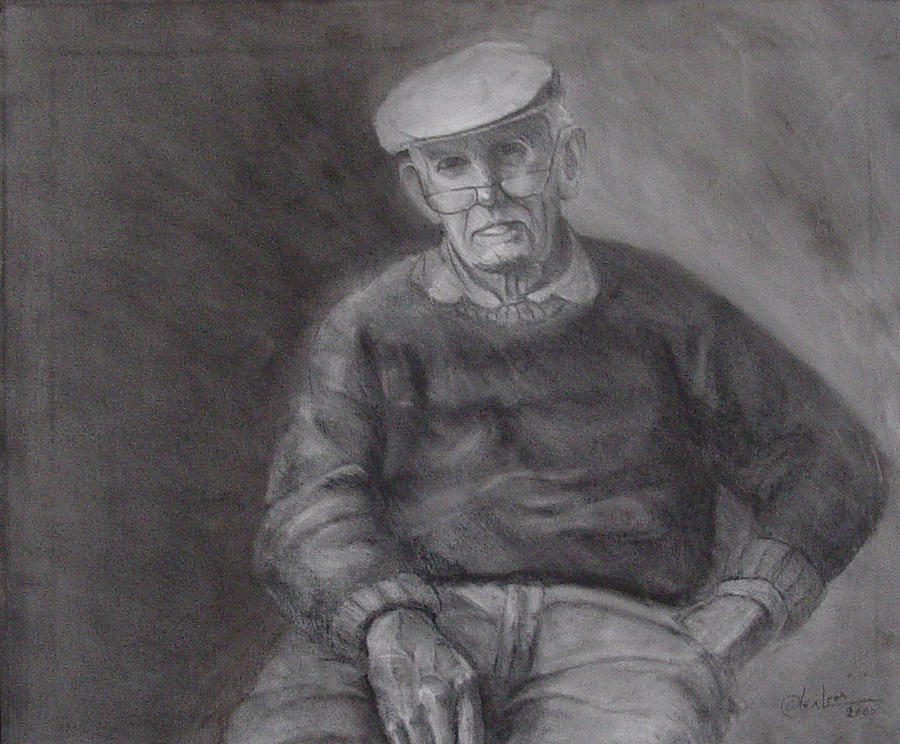 Charcoal Drawing - Portrait of Irvin by Alex Loza