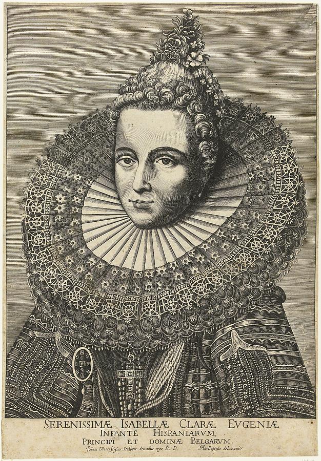 Portrait of Isabella of Spain, John Eillarts, after Pieter Jacobs of Harlingen, 1600 - 1650 Painting by Celestial Images