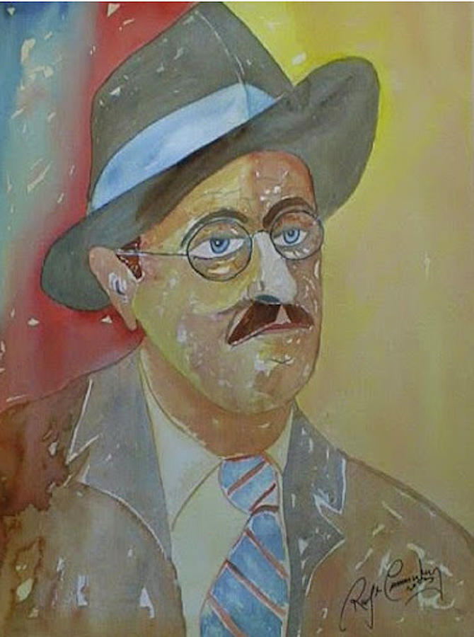 Portrait of James Joyce Painting by Roger Cummiskey