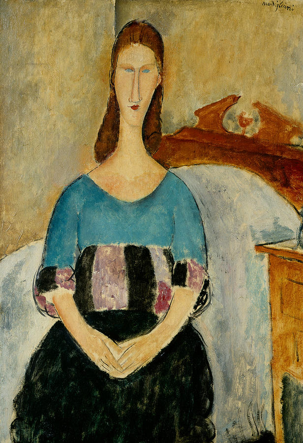 Portrait of Jeanne Hebuterne Painting by Amedeo Modigliani