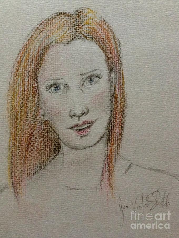 Portrait of Jillian in Pastel Pastel by Joan-Violet Stretch