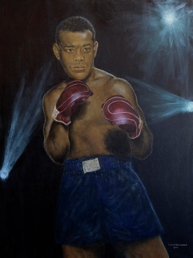 Black Athletes Painting - Portrait of Joe Louis by Sylvia Castellanos