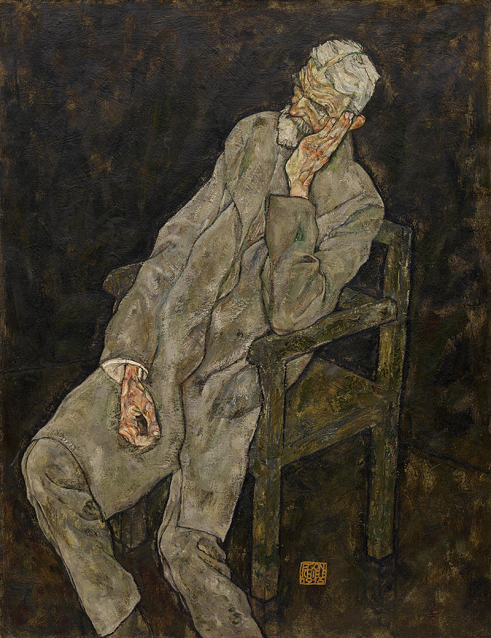 Egon Schiele Painting - Portrait of Johann Harms by Egon Schiele