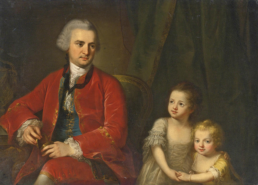 Portrait of John Apthorp of Boston and his Daughters Painting by Angelica Kauffman