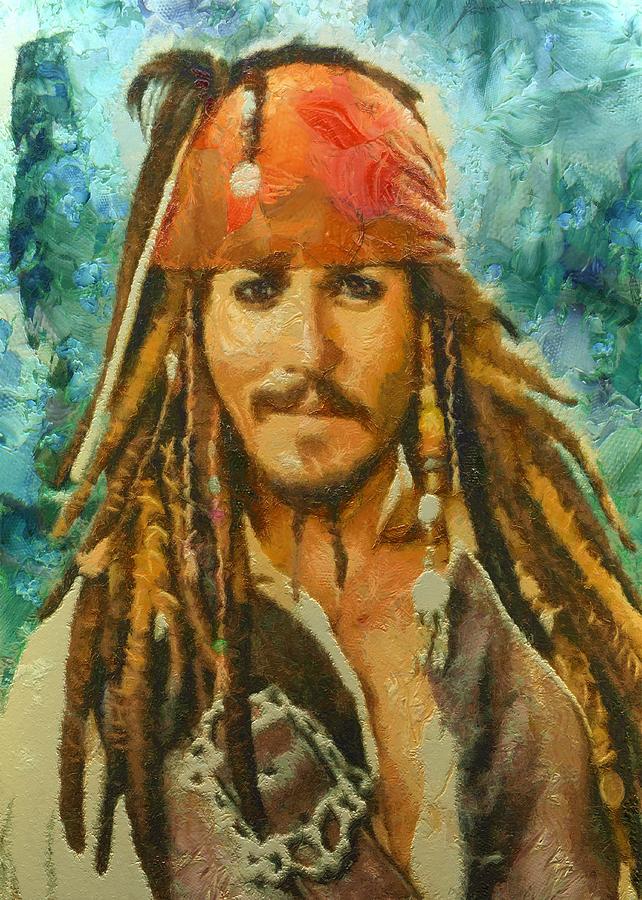 Portrait of Johnny Depp Digital Art by Charmaine Zoe