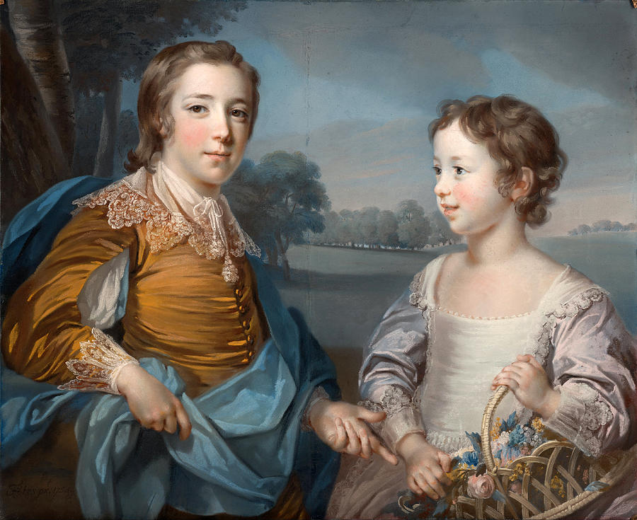 Portrait of Joseph Gulston and his Brother John Gulston Drawing by Francis Cotes
