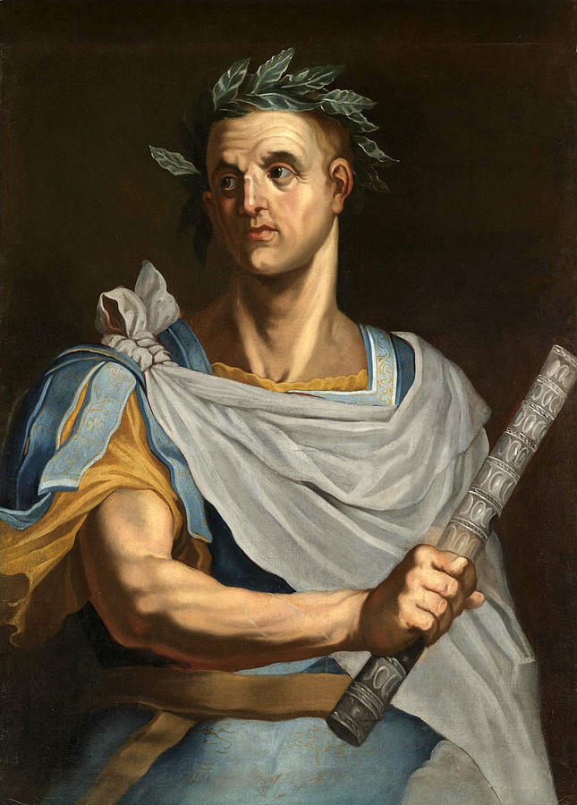 Portrait Of Julius Caesar Half Length Wearing A Laurel Wreath And