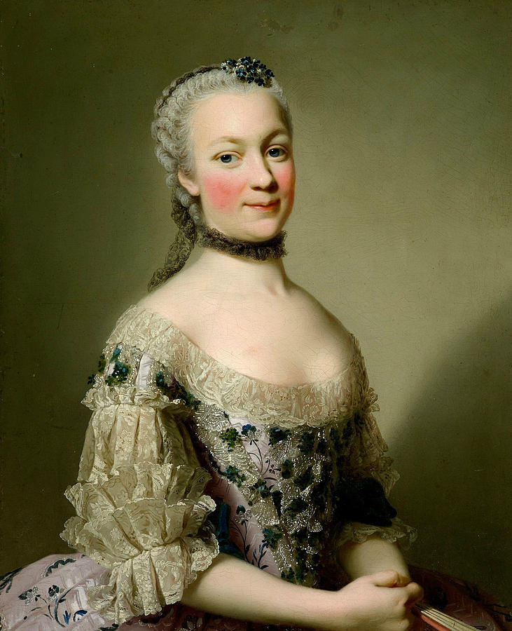 Portrait of Katarzyny z Zamoyskich Mniszchowej Painting by Alexander Roslin