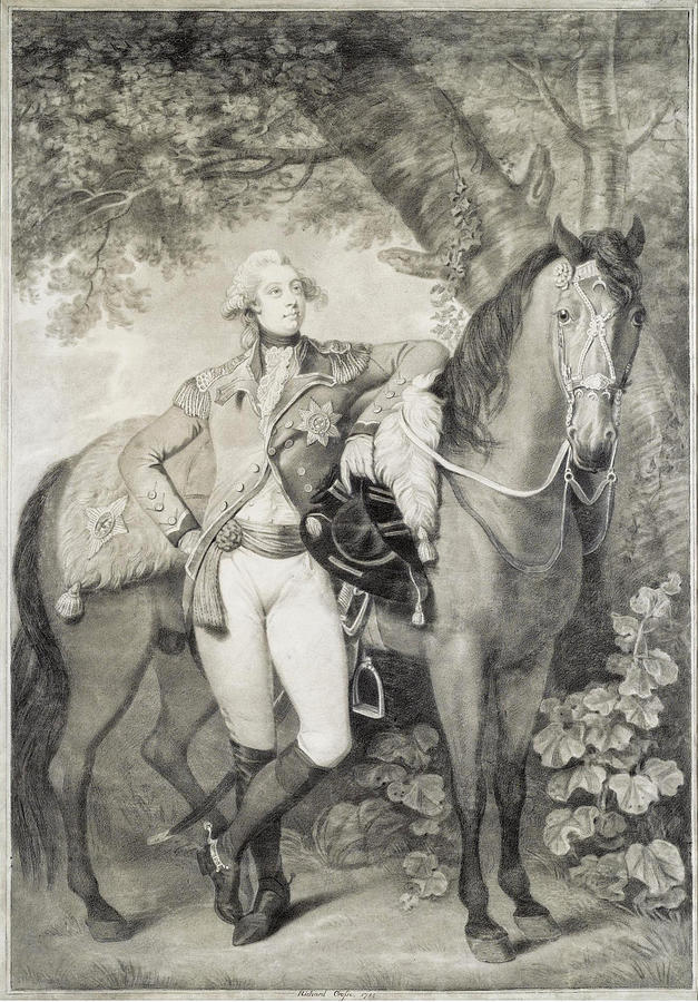 Portrait of King George IV when Prince of Wales Drawing by Richard Crosse