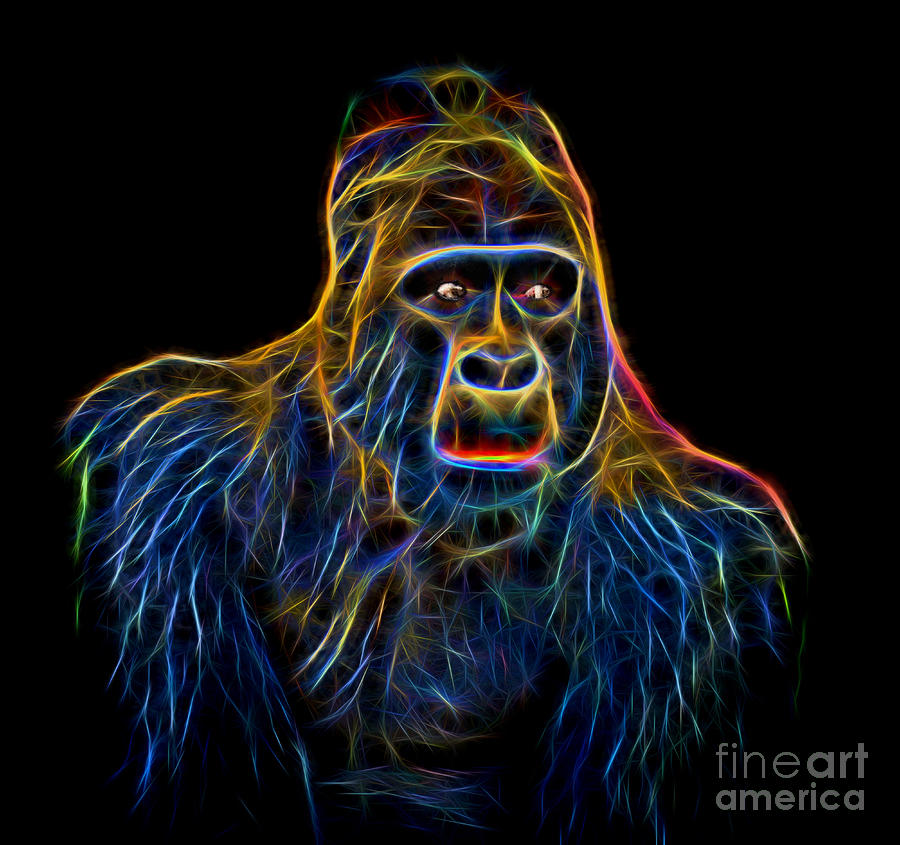 Portrait of King Kongs Cousin glow version Photograph by Jim Fitzpatrick