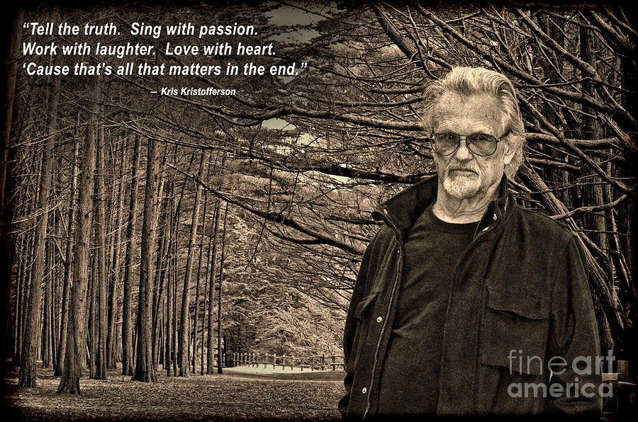 Portrait of Kris Kristofferson in a Wooded Bluff III Photograph by Jim Fitzpatrick
