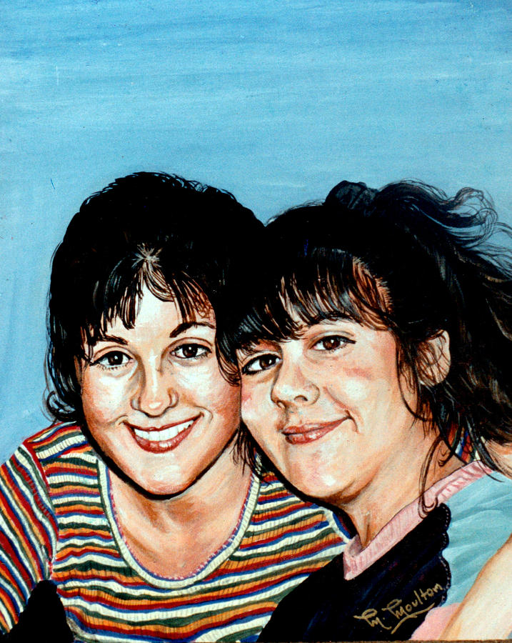 Portrait Of Lisa And Natasha In Their Teens Painting by Mackenzie Moulton