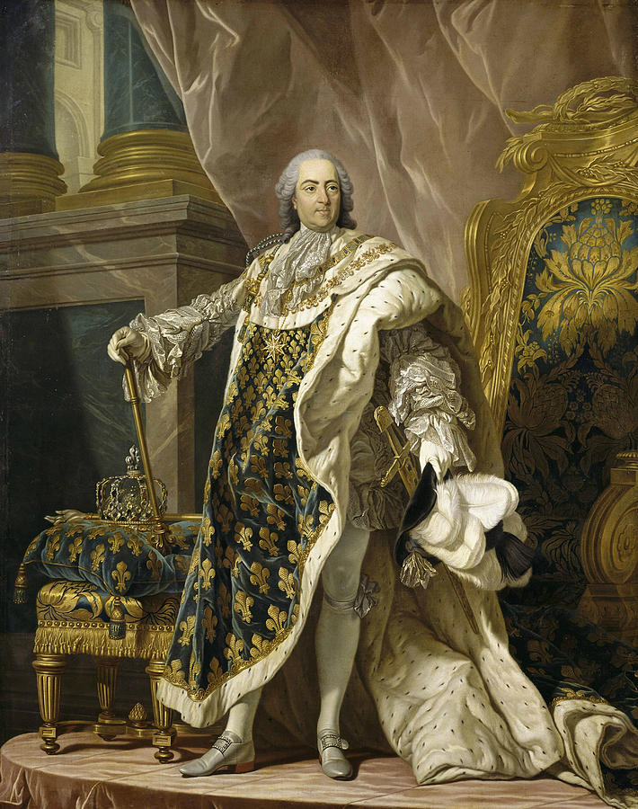 Portrait of Louis XV of France Painting by Louis-Michel van Loo