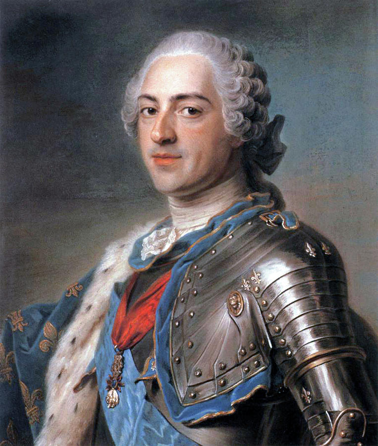 Maurice Quentin De La Tour Painting - Portrait of Louis XV of France by Maurice Quentin de La Tour