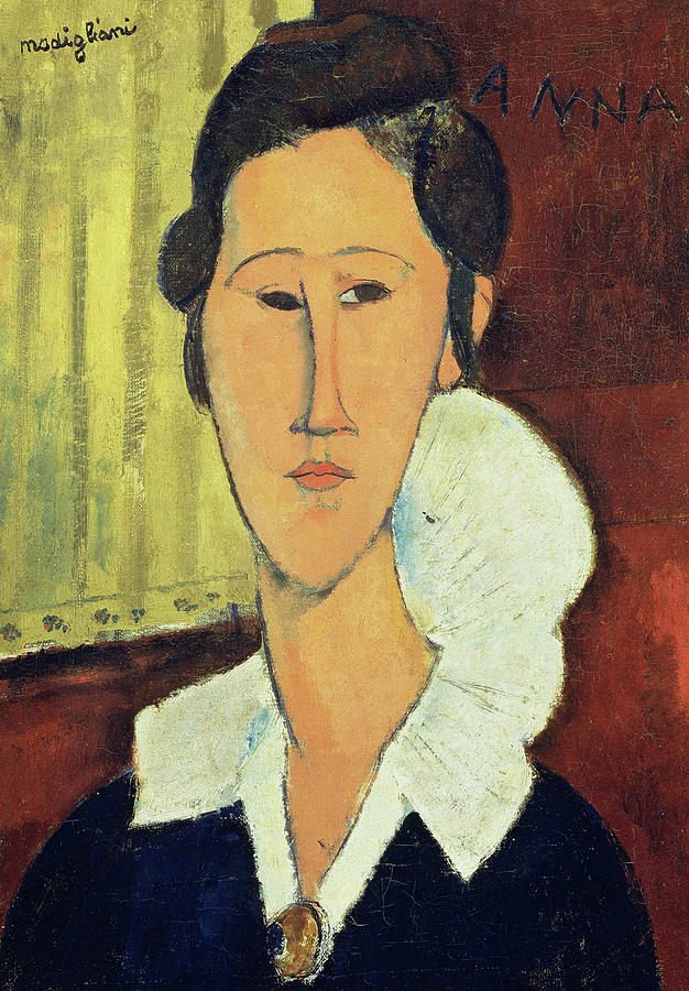 Portrait of Madame Hanka Zborowska, 1917 Painting by Amedeo Modigliani