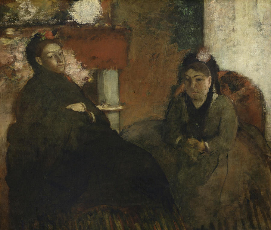 Edgar Degas Painting - Portrait of Mademoiselle Lisle and Mademoiselle Loubens by Edgar Degas