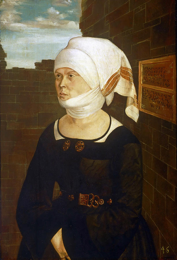 Portrait of Margaret Hundertpfundt Painting by Wolf Huber