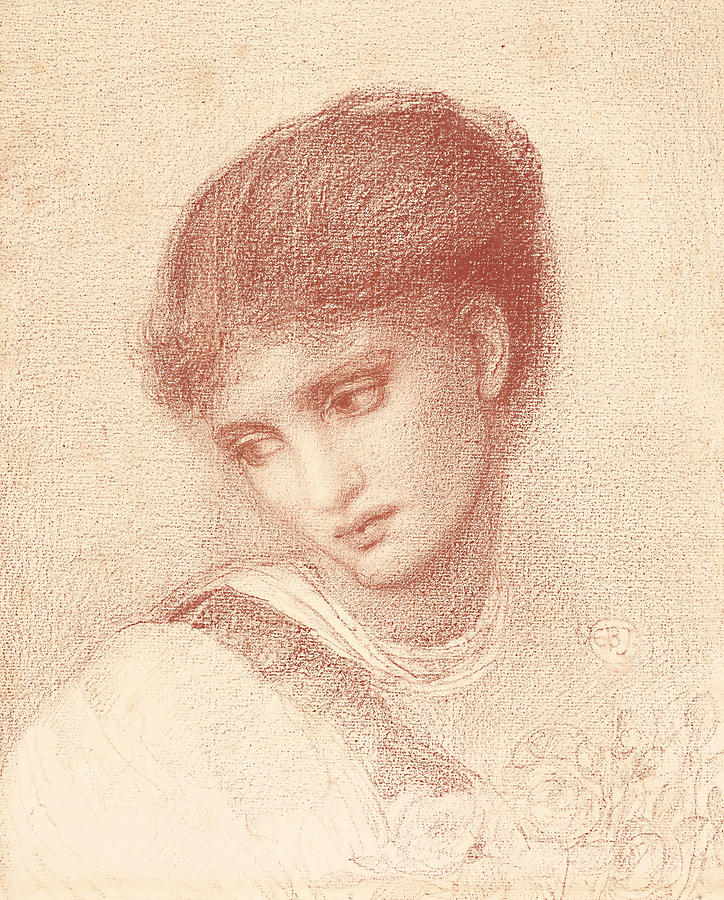 Portrait of Maria Zambaco Drawing by Edward Burne-Jones