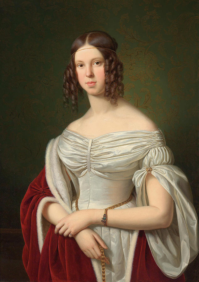 Portrait of Marie Felicitas zu Furstenberg Painting by Franz Ittenbach