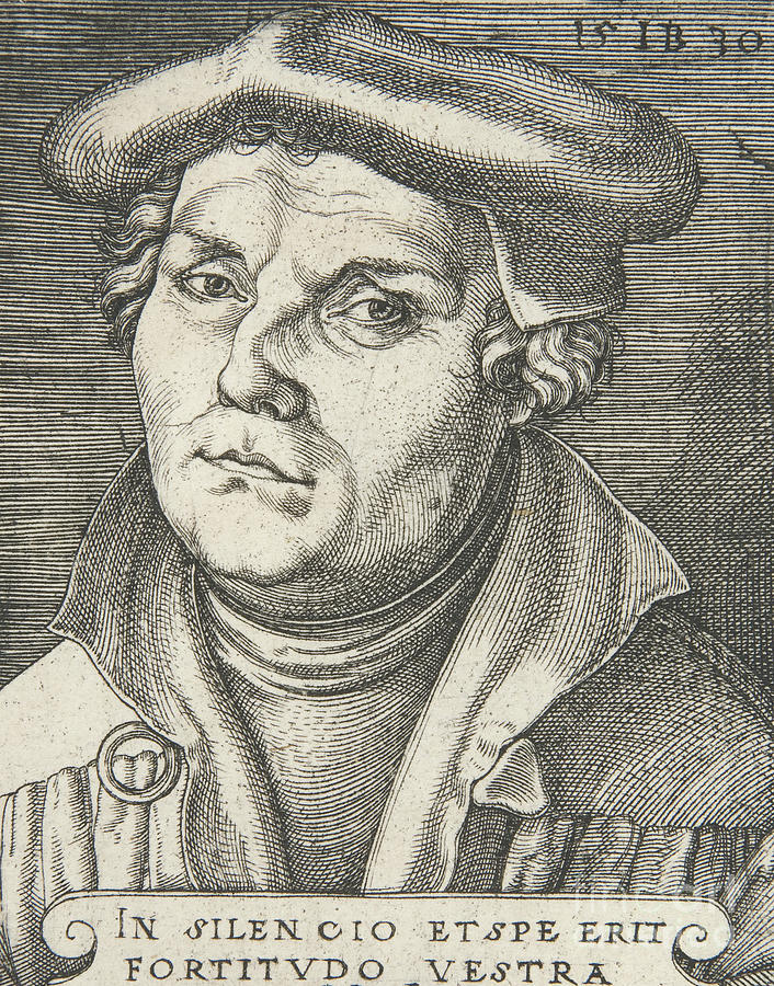Portrait of Martin Luther, 1530  Drawing by Italian School