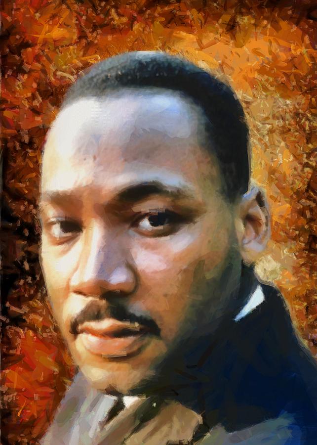 Portrait of Martin Luther King Digital Art by Charmaine Zoe
