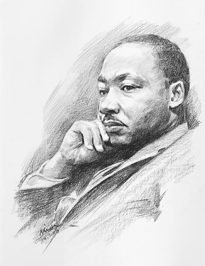 Portrait of Martin Luther King Jr. Drawing by Mei He | Pixels