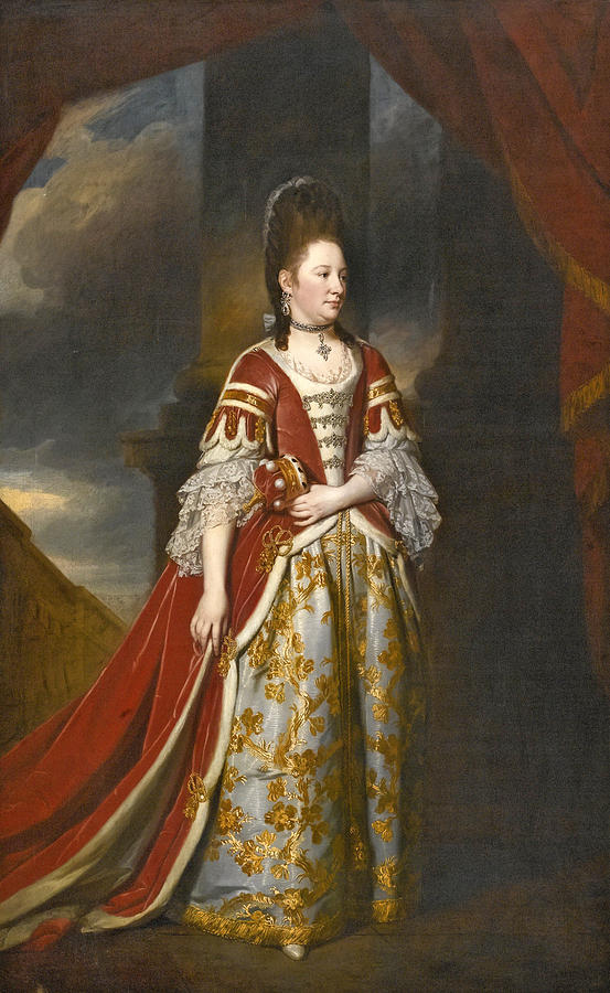 Portrait of Mary Christina Conquest Lady Arundell of Wardour in Coronation Robes Painting by George Romney
