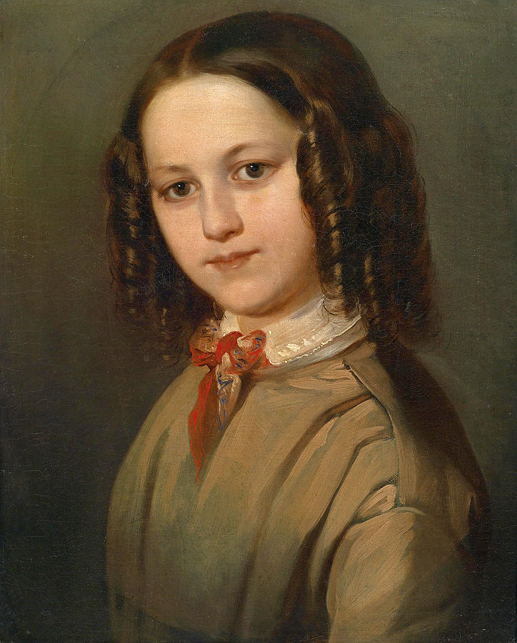 Portrait of Melanie Deinhardstein Painting by Anton Romako