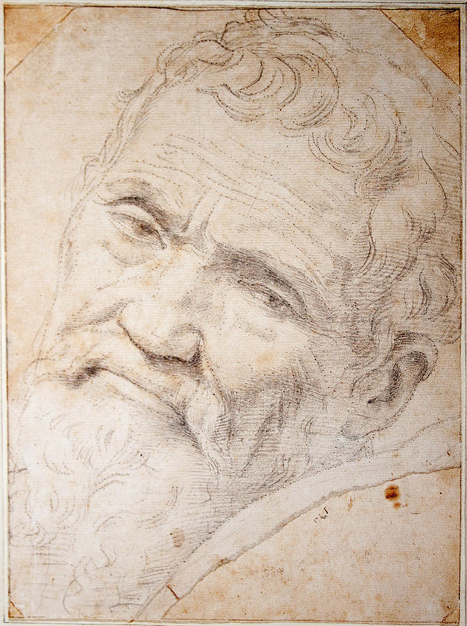 Portrait of Michelangelo Buonarroti Drawing by Daniele da Volterra