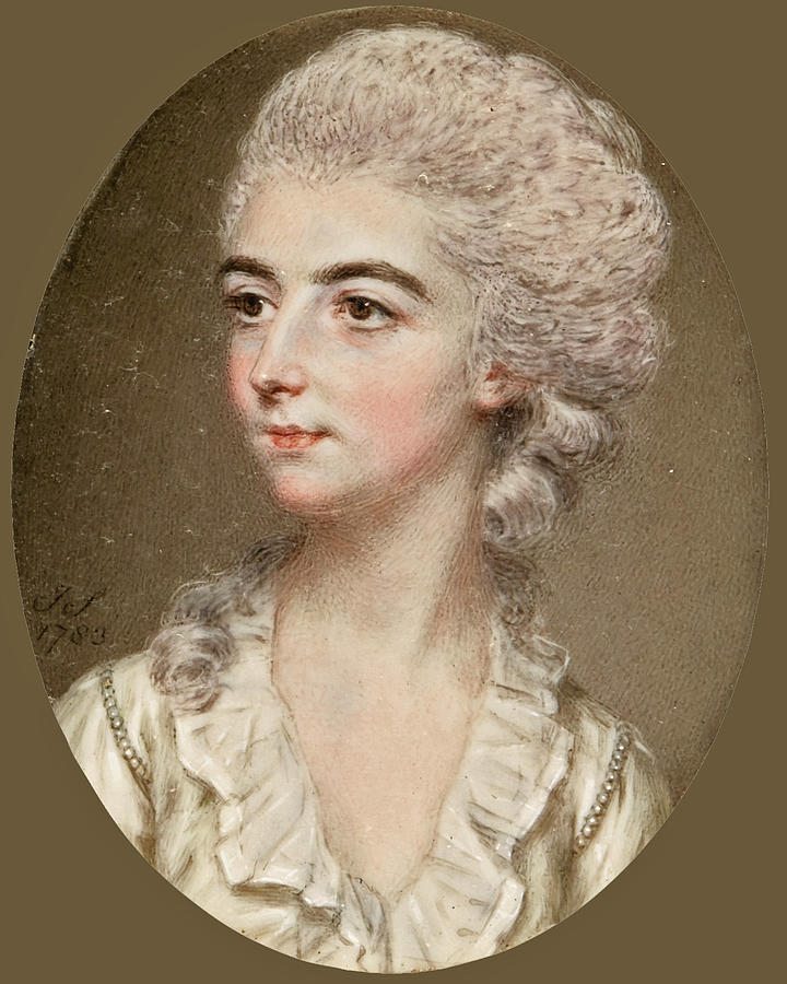 Portrait of Miss Frances Gore of Tring Park later Mrs Francis Willock Drawing by John Smart