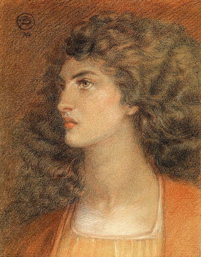 Portrait of Miss Herbert Drawing by Dante Gabriel Rossetti
