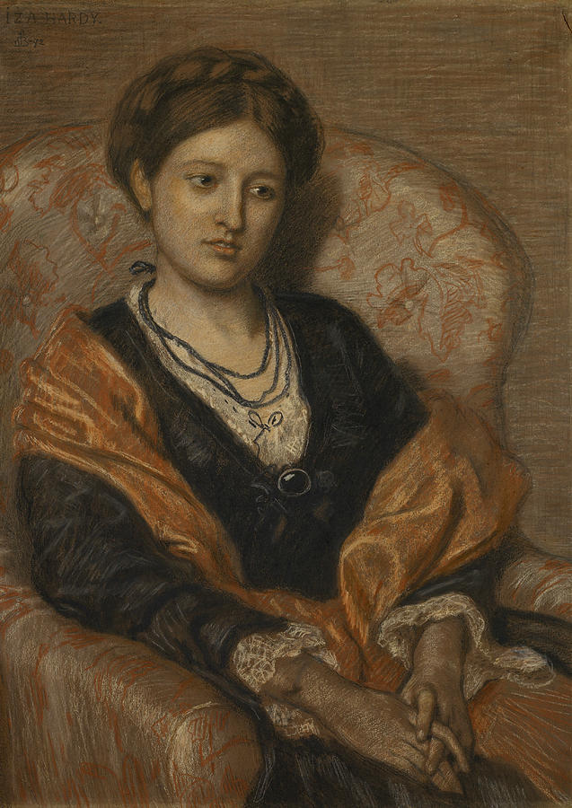 Portrait of Miss Iza Duffus Hardy Pastel by Ford Madox Brown