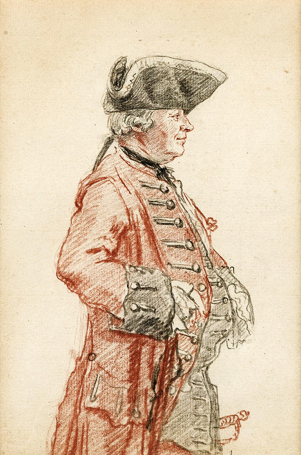 Portrait of Monsieur de la Neuville Morfleury  Drawing by Louis Carrogis Carmontelle