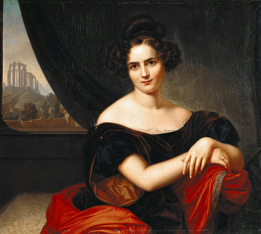 Portrait of Mrs. Gedicke Painting by Carl Joseph Begas