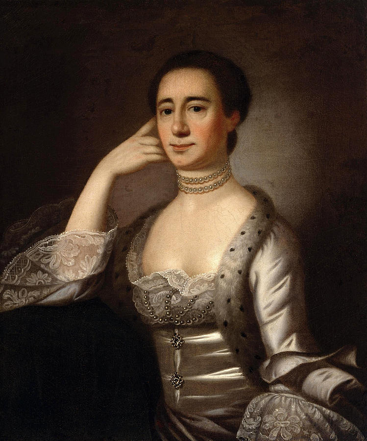 Portrait of Mrs. John Champneys Painting by Jeremiah Theus