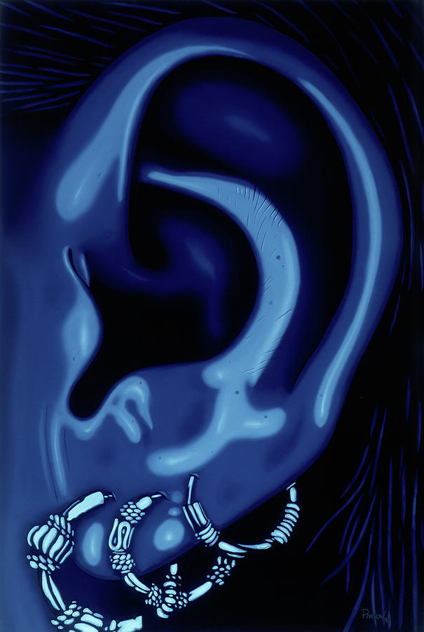 Portrait of my Ear in Blue Painting by Paxton Mobley