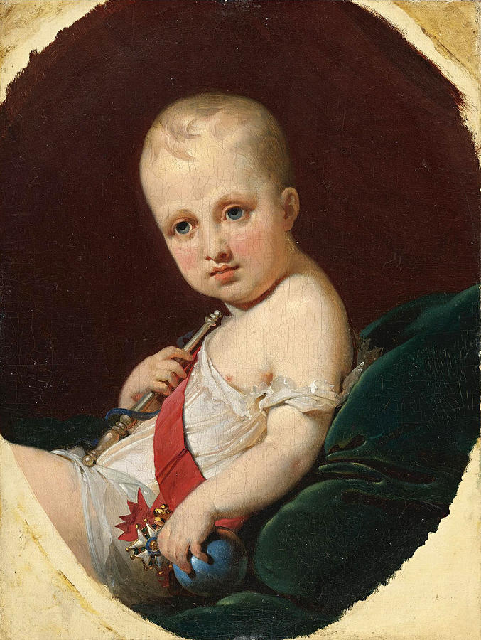 Portrait of Napoleon Francois Joseph Charles Bonaparte King of Rome Painting by Jean-Baptiste Mauzaisse