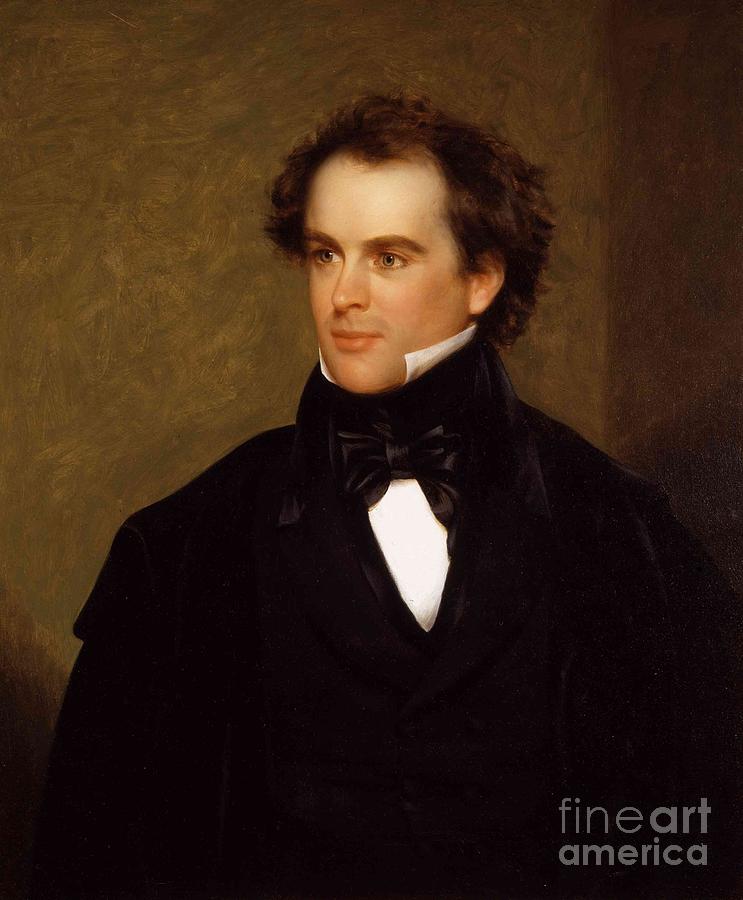 1840 Painting - Portrait of Nathaniel Hawthorne by MotionAge Designs