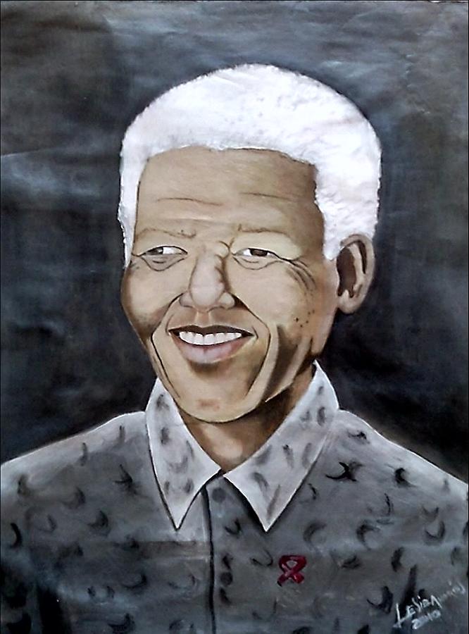 Portrait of Nelson Mandela Painting by Lesiba Andries | Pixels