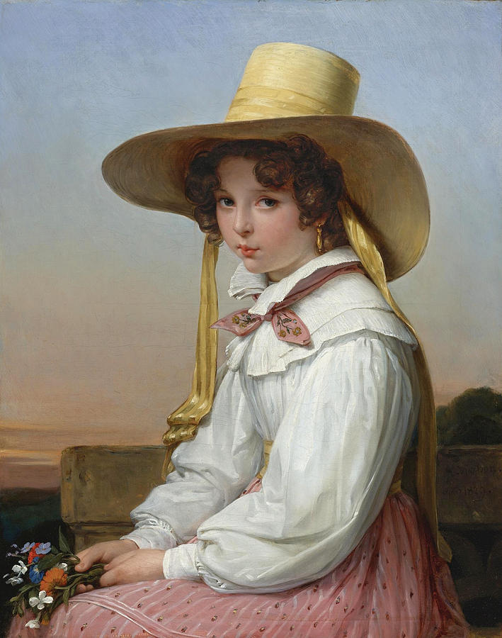 Portrait of Nency Destouches Painting by Auguste Vinchon