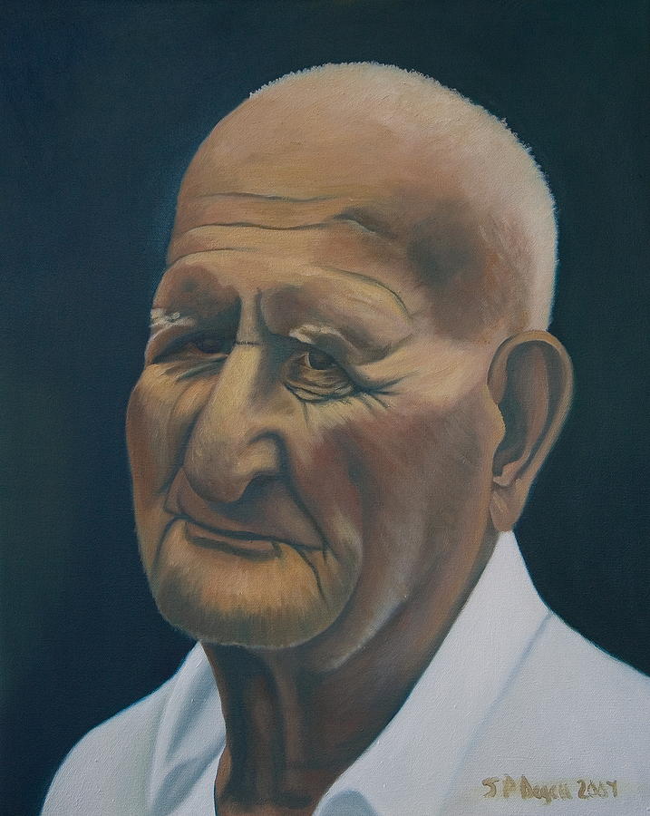 Portrait of Old Man in St. Louis Painting by Stephen Degan