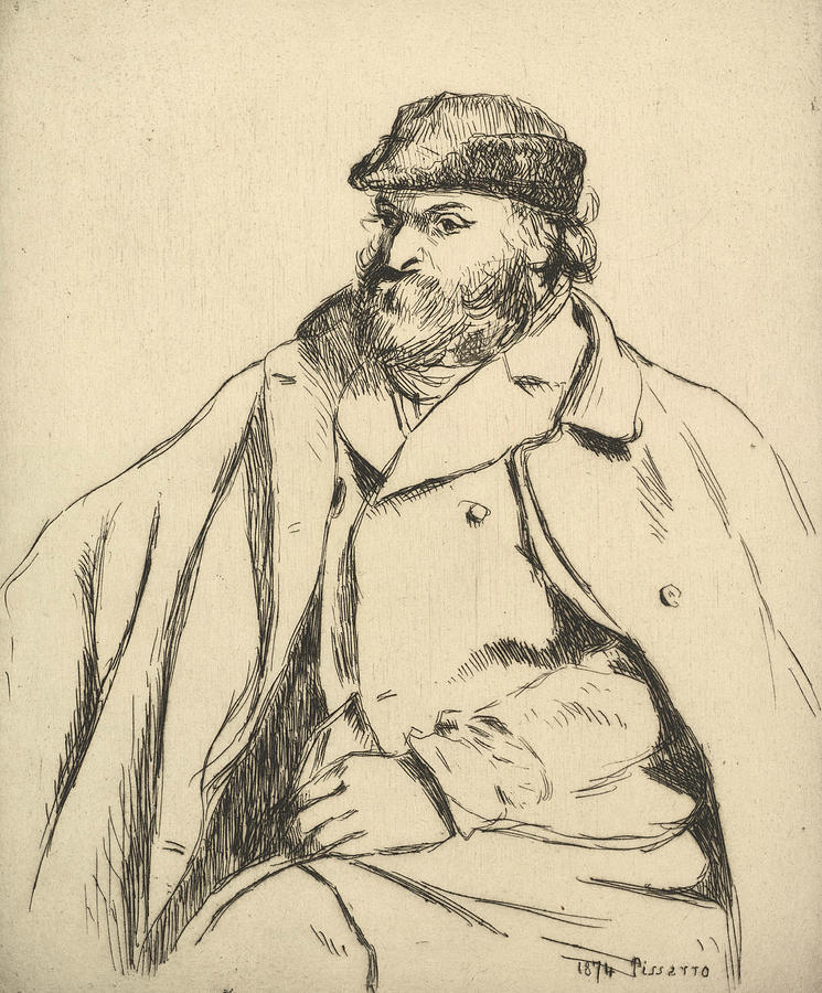 Portrait of Paul Cezanne Relief by Camille Pissarro