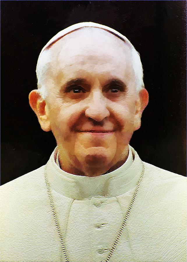 Portrait of Pope Francis I Digital Art by Charmaine Zoe
