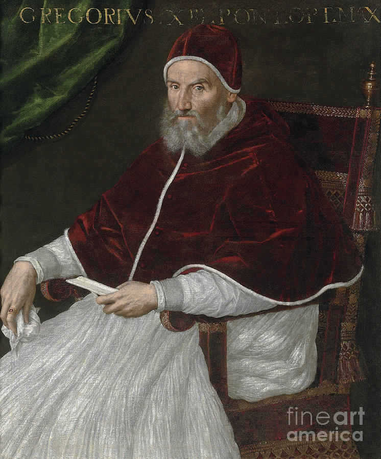 Portrait of Pope Gregory XIII Painting by Lavinia Fontana
