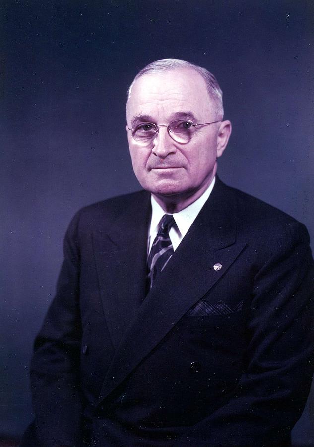 Cool Painting - Portrait of President Harry S. Truman by Celestial Images