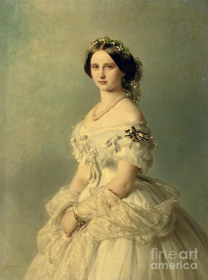 Portrait Painting - Portrait of Princess of Baden by Franz Xaver Winterhalter