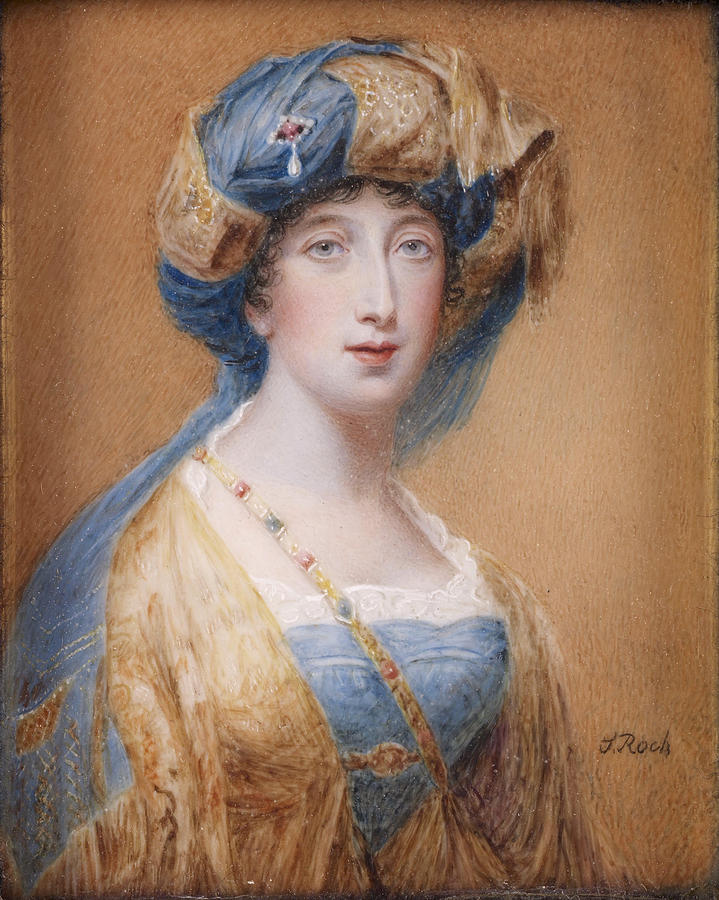 Portrait of Priscilla Bertie, 21st Baroness Willoughby de Eresby Drawing by Sampson Towgood Roch
