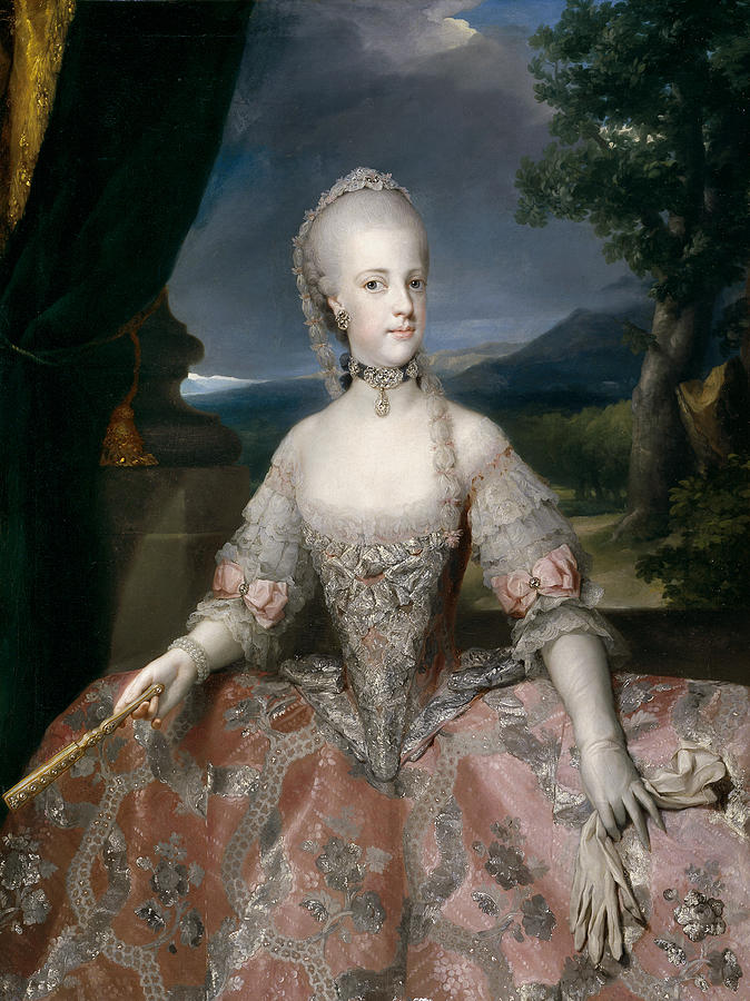 Portrait of Queen Maria Carolina of Austria Painting by Anton Raphael Mengs